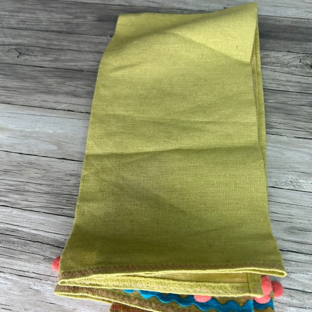 Natural Life Linen Tea Dish Towel Embroidered Boho Friends Are Angels‎ Gift